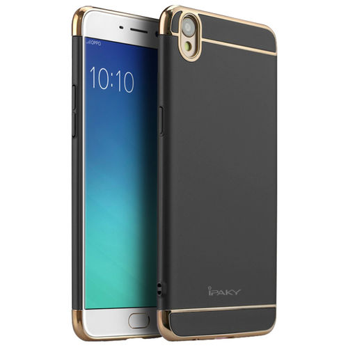 iPaky Slim Electroplated Hard Case for Oppo R9 - Black (Gold)